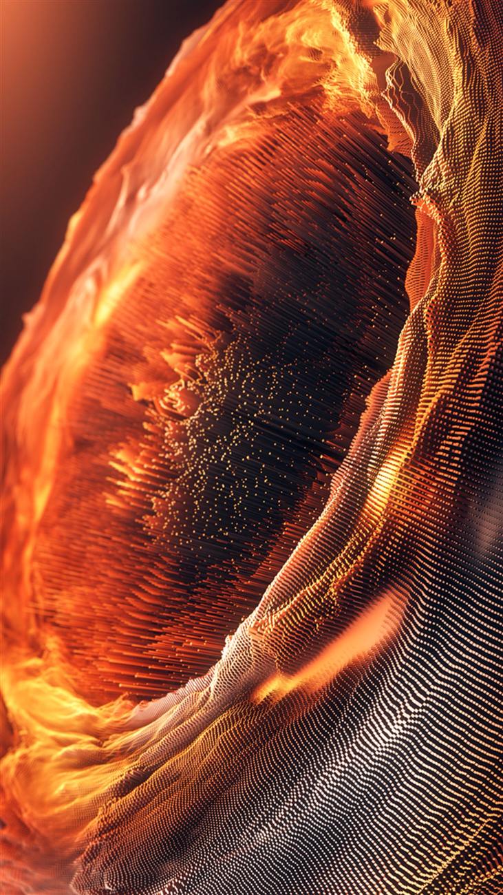 Glowing orange particle sphere render still from the Nightlark Records ident system